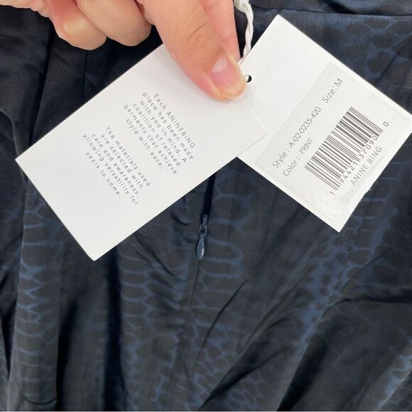 ~Anine Bing Women's Valentine Snake Print Silk Satin Mini Dress NWT - Picture 4 of 8